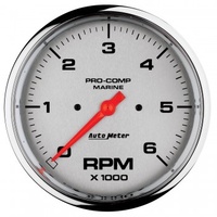 AUTOMETER GAUGE 5" IN-DASH TACHOMETER,0-6,000 RPM,MARINE CHROME # 200750-35