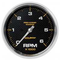 AUTOMETER GAUGE 5" IN-DASH TACHOMETER,0-6,000 RPM,MARINE CARBON FIBER # 200750-40