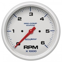 AUTOMETER GAUGE 5" IN-DASH TACHOMETER,0-6,000 RPM,MARINE WHITE # 200750