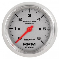 AUTOMETER GAUGE 3-3/8" IN-DASH TACHOMETER,0-6,000 RPM,MARINE SILVER # 200752-33