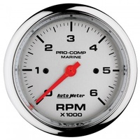 AUTOMETER GAUGE 3-3/8" IN-DASH TACHOMETER,0-6,000 RPM,MARINE CHROME # 200752-35