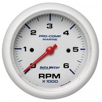 AUTOMETER GAUGE 3-3/8" IN-DASH TACHOMETER,0-6,000 RPM,MARINE WHITE # 200752