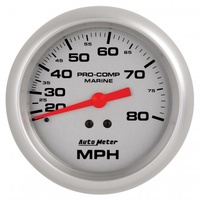 AUTOMETER GAUGE 3-3/8" MECHANICAL SPEEDOMETER,0-80 MPH,MARINE SILVER # 200753-33
