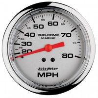 AUTOMETER GAUGE 3-3/8" MECHANICAL SPEEDOMETER,0-80 MPH,MARINE CHROME # 200753-35