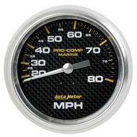 AUTOMETER GAUGE 3-3/8" MECHANICAL SPEEDOMETER,0-80 MPH,MARINE CARBON FIBER # 200753-40
