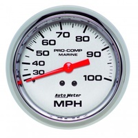 AUTOMETER GAUGE 3-3/8" MECHANICAL SPEEDOMETER,0-100 MPH,MARINE CHROME # 200754-35