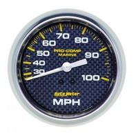 AUTOMETER GAUGE 3-3/8" MECHANICAL SPEEDOMETER,0-100 MPH,MARINE CARBON FIBER # 200754-40