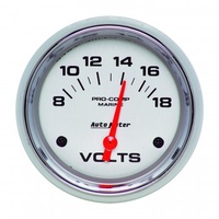AUTOMETER GAUGE 2-5/8" VOLTMETER,8-18V,AIR-CORE,MARINE CHROME # 200757-35