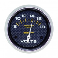AUTOMETER GAUGE 2-5/8" VOLTMETER,8-18V,AIR-CORE,MARINE CARBON FIBER # 200757-40