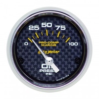 GAUGE 2-1/16" OIL PRESSURE,0-100 PSI,AIR-CORE,AIR-CORE,MARINE CARBON FIBER # 200758-40