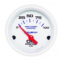 AUTOMETER GAUGE 2-1/16" OIL PRESSURE,0-100 PSI,AIR-CORE,AIR-CORE,MARINE WHITE # 200758