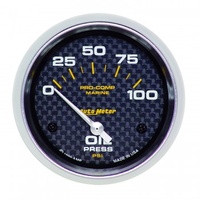 GAUGE 2-5/8" OIL PRESSURE,0-100 PSI,AIR-CORE,AIR-CORE,MARINE CARBON FIBER # 200759-40