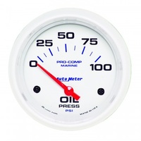 AUTOMETER GAUGE 2-5/8" OIL PRESSURE,0-100 PSI,AIR-CORE,AIR-CORE,MARINE WHITE # 200759