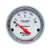 AUTOMETER GAUGE 2-1/16" FUEL LEVEL,240-33 ?,AIR-CORE,MARINE CHROME # 200760-35