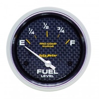 AUTOMETER GAUGE 2-5/8" FUEL LEVEL,240-33 ?,AIR-CORE,MARINE CARBON FIBER # 200761-40