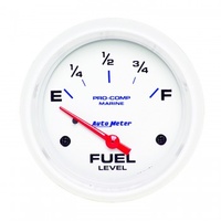 AUTOMETER GAUGE 2-5/8" FUEL LEVEL,240-33 ?,AIR-CORE,MARINE WHITE # 200761