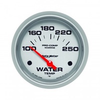 AUTOMETER GAUGE 2-5/8" WATER TEMPERATURE,100-250F,AIR-CORE,MARINE SILVER # 200763-33