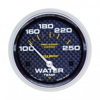 AUTOMETER GAUGE 2-5/8" WATER TEMPERATURE,100-250F,AIR-CORE,MARINE CARBON FIBER # 200763-40