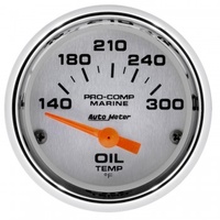 AUTOMETER GAUGE 2-1/16" OIL TEMPERATURE,140-300F,AIR-CORE,MARINE CHROME # 200764-35