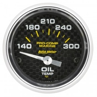 AUTOMETER GAUGE 2-1/16" OIL TEMPERATURE,140-300F,AIR-CORE,MARINE CARBON FIBER # 200764-40