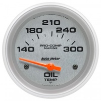 AUTOMETER GAUGE 2-5/8" OIL TEMPERATURE,140-300F,AIR-CORE,MARINE SILVER # 200765-33
