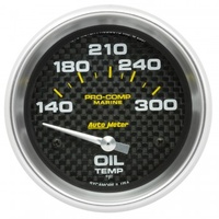 AUTOMETER GAUGE 2-5/8" OIL TEMPERATURE,140-300F,AIR-CORE,MARINE CARBON FIBER # 200765-40