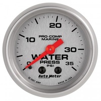 AUTOMETER GAUGE 2-1/16" WATER PRESSURE,0-35 PSI,MECHANICAL,MARINE SILVER # 200772-33