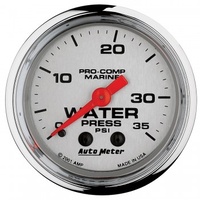 AUTOMETER GAUGE 2-1/16" WATER PRESSURE,0-35 PSI,MECHANICAL,MARINE CHROME # 200772-35