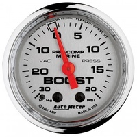 AUTOMETER GAUGE 2-1/16" VACUUM/BOOST,30 IN HG/20 PSI,MECHANICAL,MARINE CHROME # 200774-35