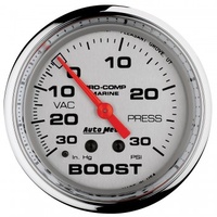 AUTOMETER GAUGE 2-5/8" VACUUM/BOOST,30 IN HG/20 PSI,MECHANICAL,MARINE CHROME # 200775-35
