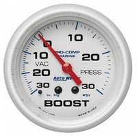 AUTOMETER GAUGE 2-5/8" VACUUM/BOOST,30 IN HG/20 PSI,MECHANICAL,MARINE WHITE # 200775