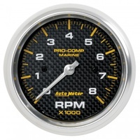 AUTOMETER GAUGE 3-3/8" IN-DASH TACHOMETER,0-8,000 RPM,MARINE CARBON FIBER # 200779-40