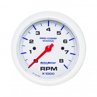 AUTOMETER GAUGE 3-3/8" IN-DASH TACHOMETER,0-8,000 RPM,MARINE WHITE # 200779