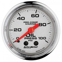 AUTOMETER GAUGE 2-1/16" OIL PRESSURE,0-100 PSI,MECHANICAL,MARINE CHROME # 200790-35