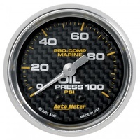 AUTOMETER GAUGE 2-1/16" OIL PRESSURE,0-100 PSI,MECHANICAL,MARINE CARBON FIBER # 200790-40