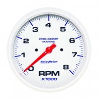 AUTOMETER GAUGE 5" IN-DASH TACHOMETER,0-8,000 RPM,MARINE WHITE # 200797