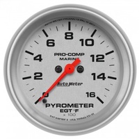 AUTOMETER GAUGE 2-5/8" PYROMETER,0-1,600 ºF,MARINE SILVER # 200844-33