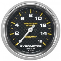 AUTOMETER GAUGE 2-5/8" PYROMETER,0-1,600 ºF,MARINE CARBON FIBER # 200844-40