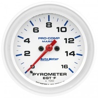 AUTOMETER GAUGE 2-5/8" PYROMETER,0-1,600 ºF,MARINE WHITE # 200844