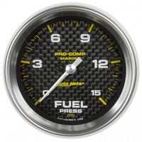 AUTOMETER GAUGE 2-1/16" FUEL PRESSURE,0-15 PSI,STEPPER MOTOR,MARINE CARBON FIBER # 200848-40