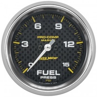 AUTOMETER GAUGE 2-5/8" FUEL PRESSURE,0-15 PSI,STEPPER MOTOR,MARINE CARBON FIBER # 200849-40