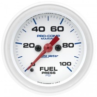 AUTOMETER GAUGE 2-1/16" FUEL PRESSURE,0-100 PSI,STEPPER MOTOR,MARINE WHITE # 200850