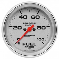 AUTOMETER GAUGE 2-5/8" FUEL PRESSURE,0-100 PSI,STEPPER MOTOR,MARINE CHROME # 200851-35