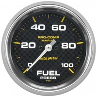 AUTOMETER GAUGE 2-5/8" FUEL PRESSURE,0-100 PSI,STEPPER MOTOR,MARINE CARBON FIBER # 200851-40