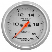 AUTOMETER GAUGE 2-5/8" WIDEBAND AIR/FUEL RATIO,ANALOG,8:1-18:1 AFR,MARINE SILVER # 200870-33