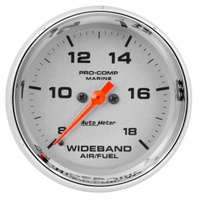 AUTOMETER GAUGE 2-5/8" WIDEBAND AIR/FUEL RATIO,ANALOG,8:1-18:1 AFR,MARINE CHROME # 200870-35