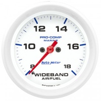 AUTOMETER GAUGE 2-5/8" WIDEBAND AIR/FUEL RATIO,ANALOG,8:1-18:1 AFR,MARINE WHITE # 200870