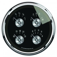 AUTOMETER GAUGE 5" QUAD GAUGE,100 PSI/100-250F/8-18V/240-33 ?,PRESTIGE BLACK DIAMOND # 2011