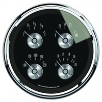 AUTOMETER GAUGE 5" QUAD GAUGE,100 PSI/100-250F/8-18V/0-90 ?,PRESTIGE BLACK DIAMOND # 2012