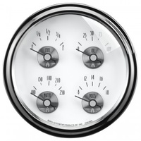 AUTOMETER GAUGE 5" QUAD GAUGE,100 PSI/100-250F/8-18V/0-90 ?,PRESTIGE PEARL # 2020